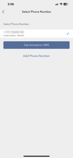 Image of the IB Key phone number for iPhone